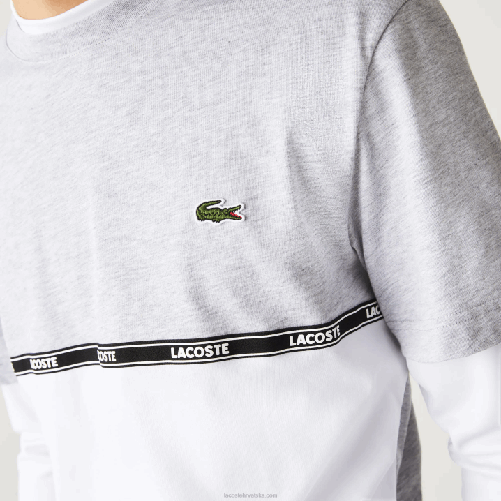 siva chine bijela mtg 6H4B831 muškarci Lacoste brendirana majica