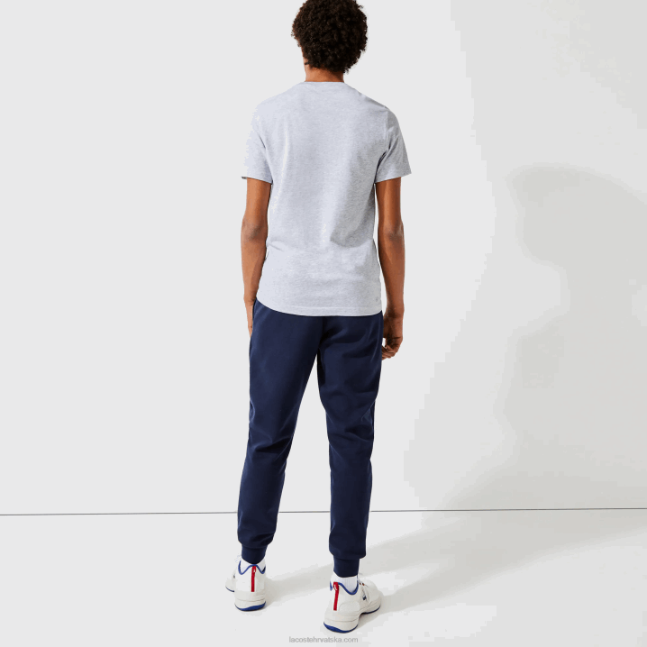 siva chine plava crvena 7ku 6H4B793 muškarci Lacoste sportska prozračna majica s teniskim printom s okruglim izrezom