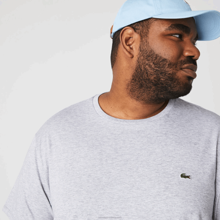 sivi chine cca 6H4B619 muškarci Lacoste majica kratkih rukava od pima pamučnog jerseya s okruglim izrezom