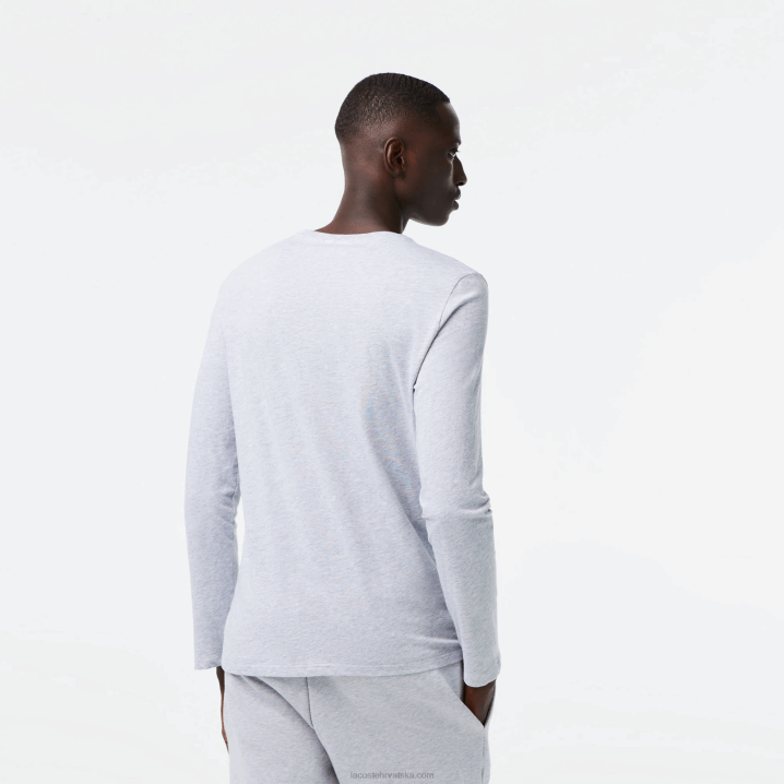 sivi chine cca 6H4B691 muškarci Lacoste majica kratkih rukava od pima pamučnog jerseya s okruglim izrezom