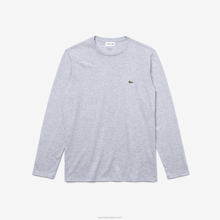 sivi chine cca 6H4B691 muškarci Lacoste majica kratkih rukava od pima pamučnog jerseya s okruglim izrezom