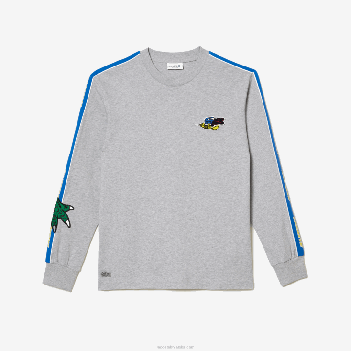 sivi chine cca 6H4B719 muškarci Lacoste majica s brendiranim bendom