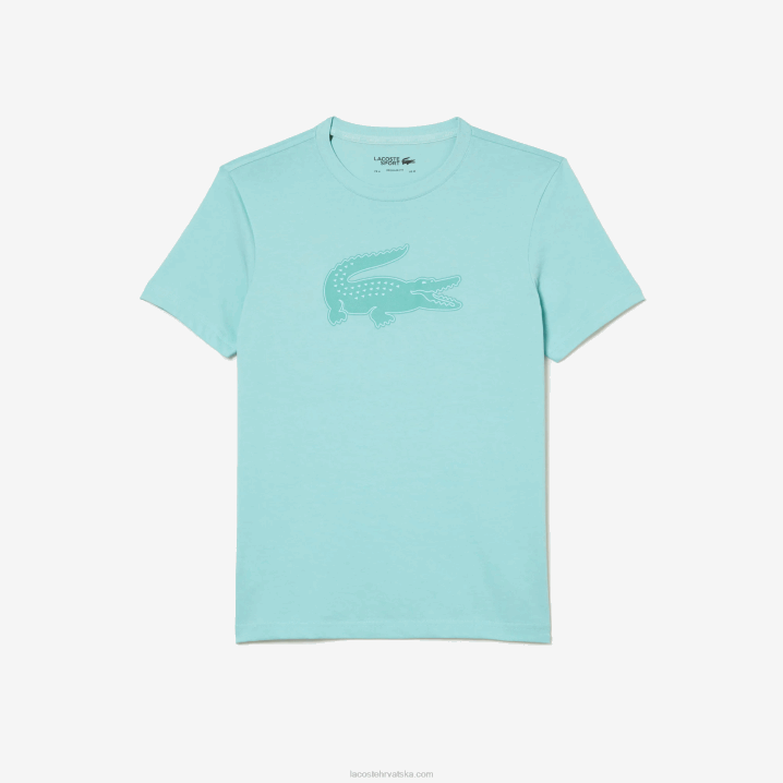 svijetlozeleni zki 6H4B86 muškarci Lacoste sportska majica kratkih rukava s 3d printom u obliku krokodila
