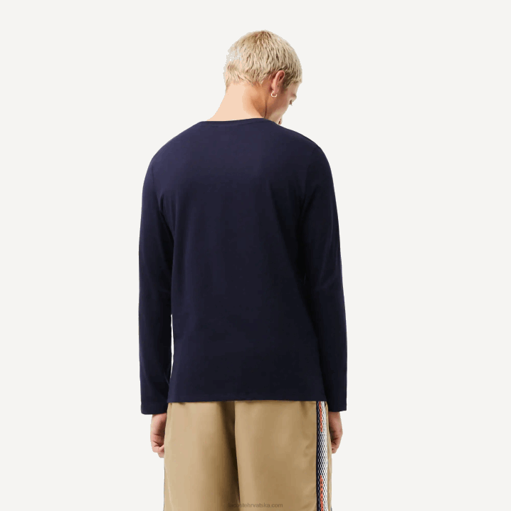 tamnoplava 166 6H4B688 muškarci Lacoste majica kratkih rukava od pima pamučnog jerseya s okruglim izrezom