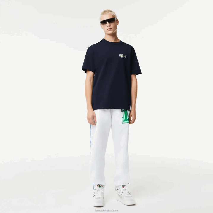 tamnoplava 166 6H4B741 muškarci Lacoste opuštena majica kratkih rukava s komičnim efektom
