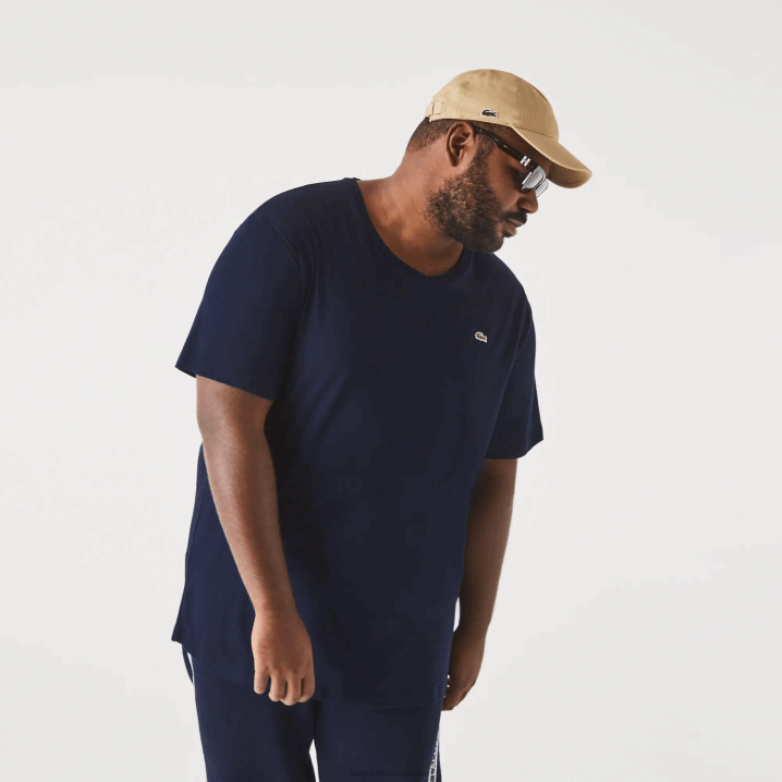 tamnoplava 166 6H4B769 muškarci Lacoste majica s okruglim izrezom xl od pamučnog jerseya