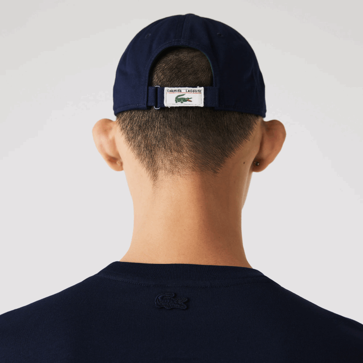 tamnoplava 166 6H4B911 muškarci Lacoste pamučna majica kratkih rukava s krokodilskim bedžom s okruglim izrezom