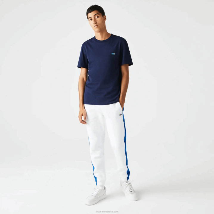 tamnoplava 7cg 6H4B750 muškarci Lacoste majica kratkih rukava od pamučnog žerseja s prošaranim printom uobičajenog kroja