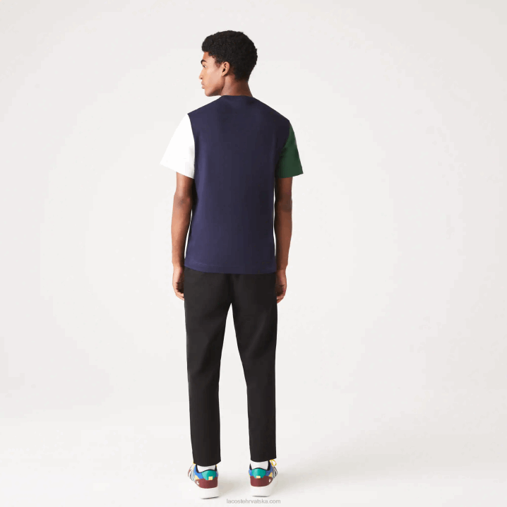 tamnoplava zelena bijela yun 6H4B814 muškarci Lacoste majica kratkih rukava od pamučnog žerseja standardnog kroja