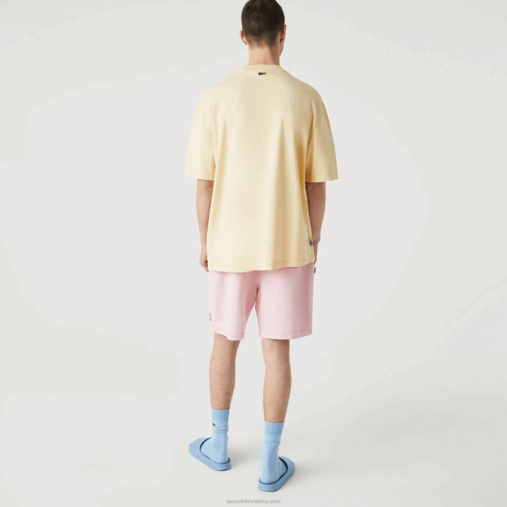 žuti hbz 6H4B936 muškarci Lacoste live ljetni paket široke pamučne majice s pjegama