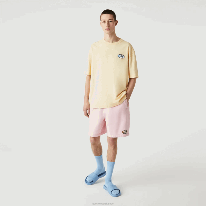 žuti hbz 6H4B936 muškarci Lacoste live ljetni paket široke pamučne majice s pjegama