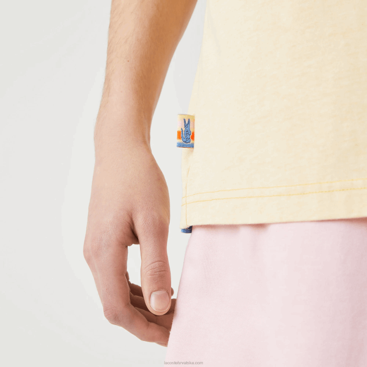 žuti hbz 6H4B936 muškarci Lacoste live ljetni paket široke pamučne majice s pjegama