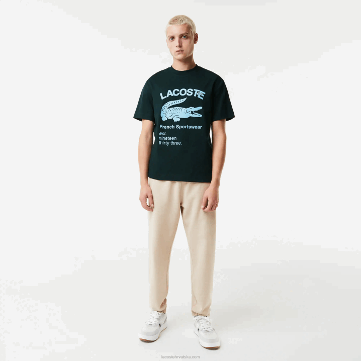 zeleni yzp 6H4B699 muškarci Lacoste krokodil majica opuštenog kroja