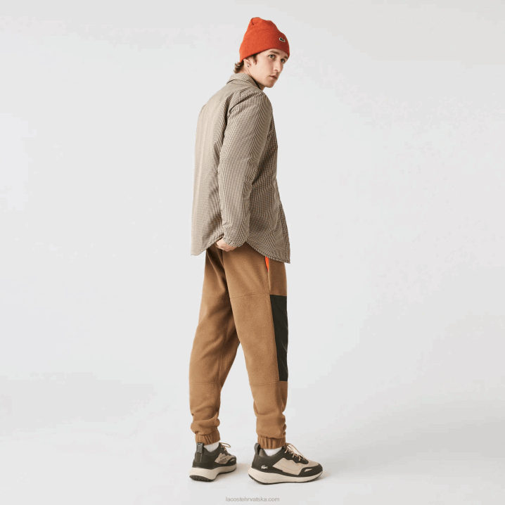 bež tamnoplava kaki zelena 87e 6H4B1549 muškarci Lacoste vodoodbojna majica s kariranim printom