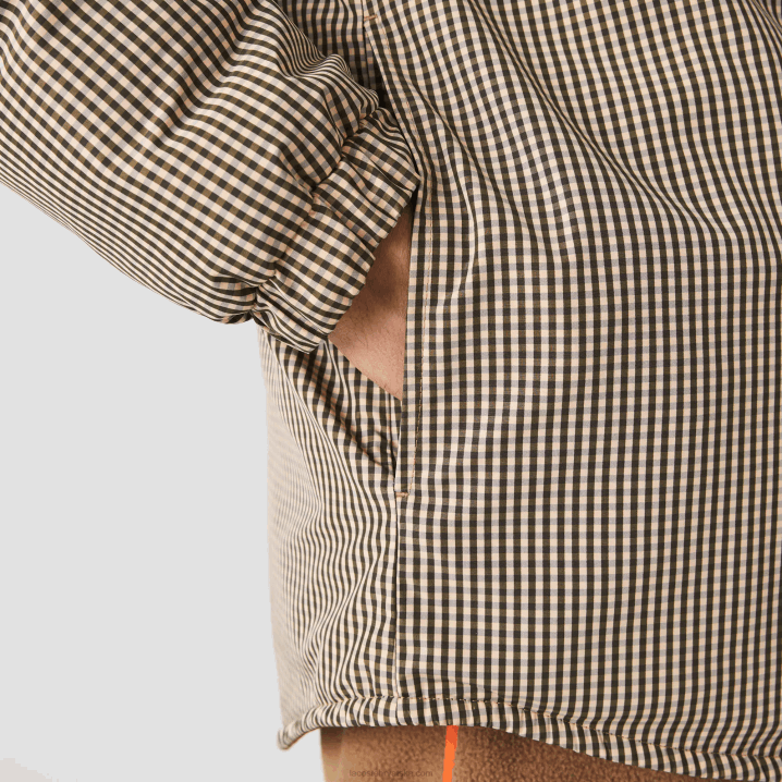 bež tamnoplava kaki zelena 87e 6H4B1549 muškarci Lacoste vodoodbojna majica s kariranim printom