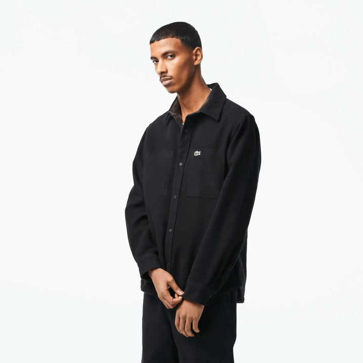 kaki zeleno bijelo gby 6H4B1541 muškarci Lacoste reverzibilna pamučna flanelska majica