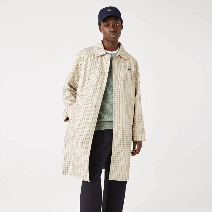 bež bijela a8m 6H4B1290 muškarci Lacoste heritage 3-u-1 karirani jarak