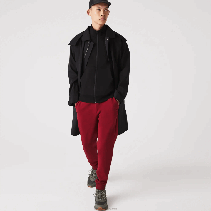 crna 031 6H4B1273 muškarci Lacoste kapuljača koja se može odvojiti, vodootporna parka do koljena