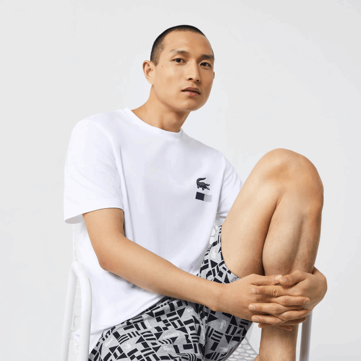 bijela tamnoplava siva chine 40-ih 6H4B1511 muškarci Lacoste pidžama s grafičkim printom