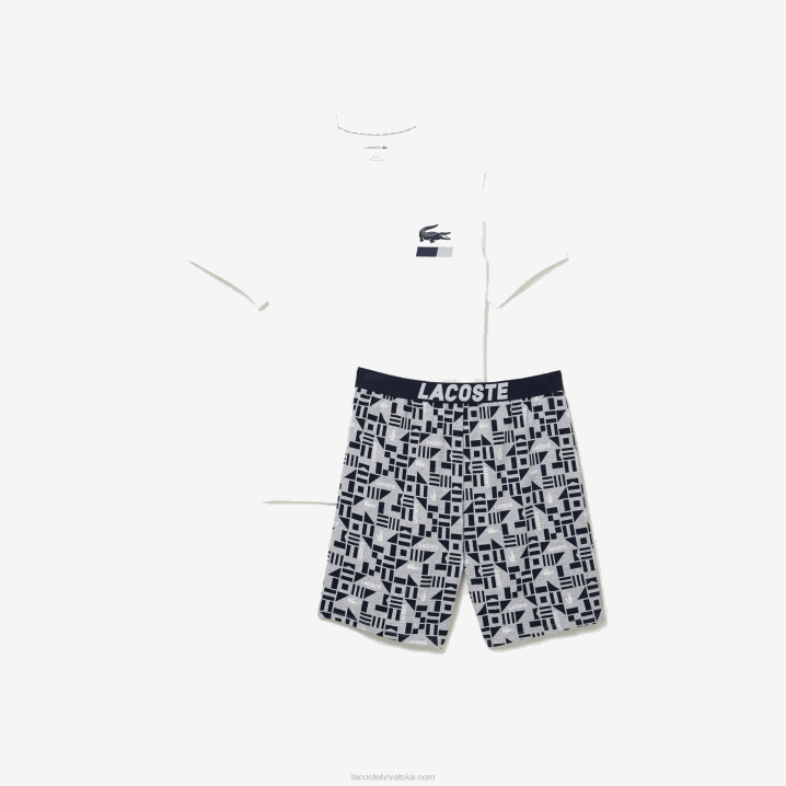 bijela tamnoplava siva chine 40-ih 6H4B1511 muškarci Lacoste pidžama s grafičkim printom