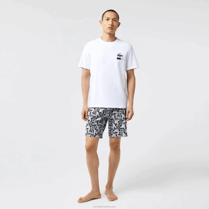 bijela tamnoplava siva chine 40-ih 6H4B1511 muškarci Lacoste pidžama s grafičkim printom