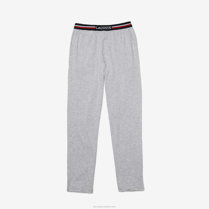 sivi chine cca 6H4B1403 muškarci Lacoste jersey trobojne pidžama hlače s pojasom