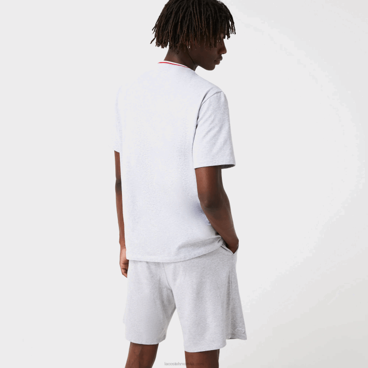 sivi chine cca 6H4B1472 muškarci Lacoste trobojna pidžama kratkih rukava s okruglim izrezom