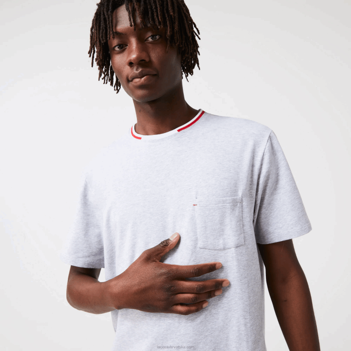 sivi chine cca 6H4B1472 muškarci Lacoste trobojna pidžama kratkih rukava s okruglim izrezom