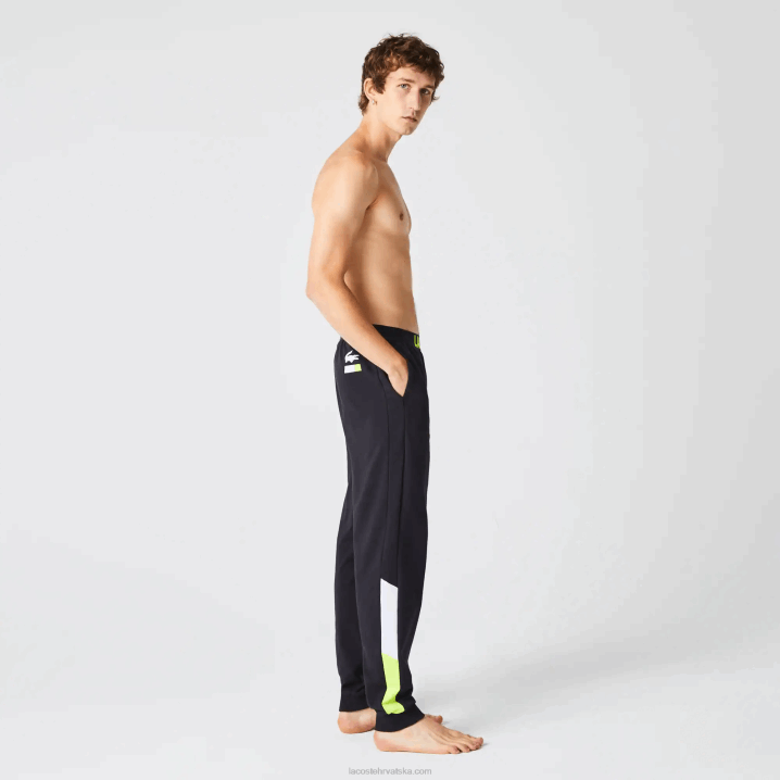 tamno siva bijela žuta p44 6H4B1566 muškarci Lacoste predimenzionirane hlače od flisa s logotipom