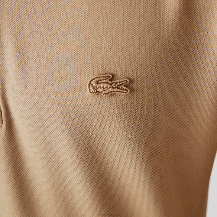 bež 02s 6H4B1297 muškarci Lacoste smart paris dugih rukava rastezljiva pamučna pique polo majica