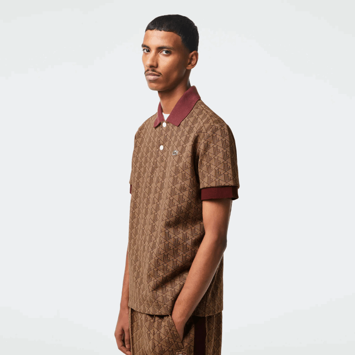 bež bordo mkj 6H4B71 muškarci Lacoste klasični kroj polo s monogramom