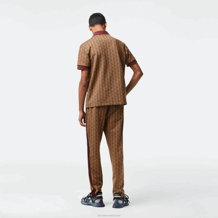 bež bordo mkj 6H4B71 muškarci Lacoste klasični kroj polo s monogramom