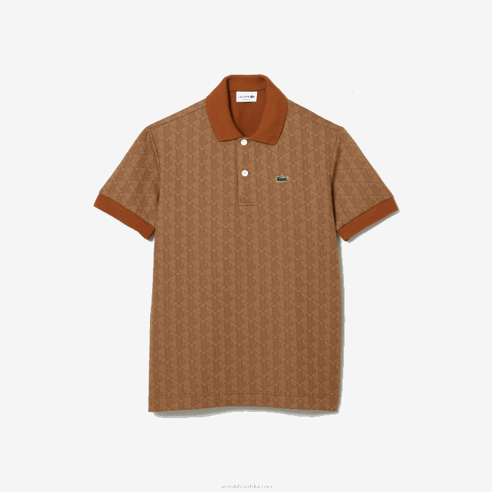 bež smeđa zwm 6H4B73 muškarci Lacoste klasični kroj polo s monogramom