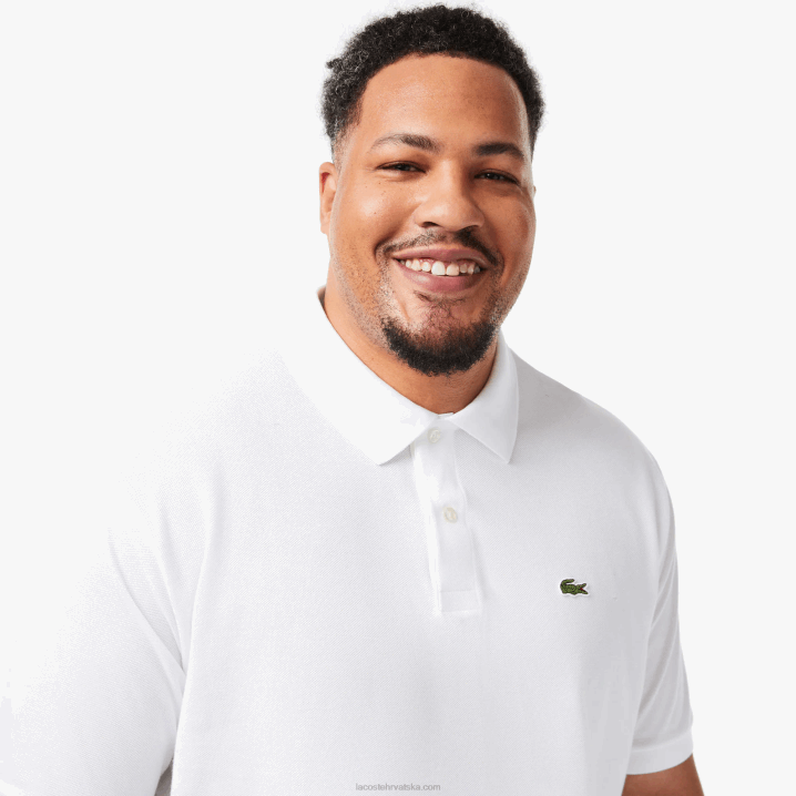 bijela 001 6H4B187 muškarci Lacoste pamuk petit pique polo - plus size - visok