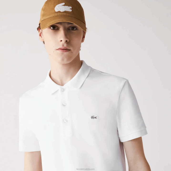 bijela 001 6H4B564 muškarci Lacoste slim fit petit pique rastezljiva polo majica