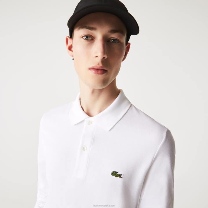 bijela 001 6H4B686 muškarci Lacoste slim fit petit pique polo