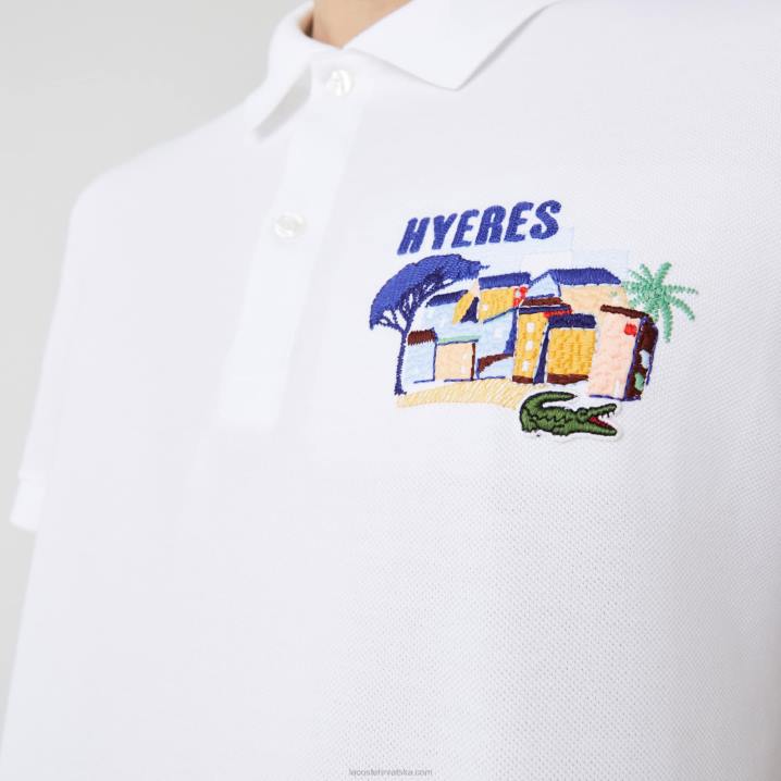 bijela 001 6H4B922 muškarci Lacoste izvezeni pamučni pique polo regularnog kroja