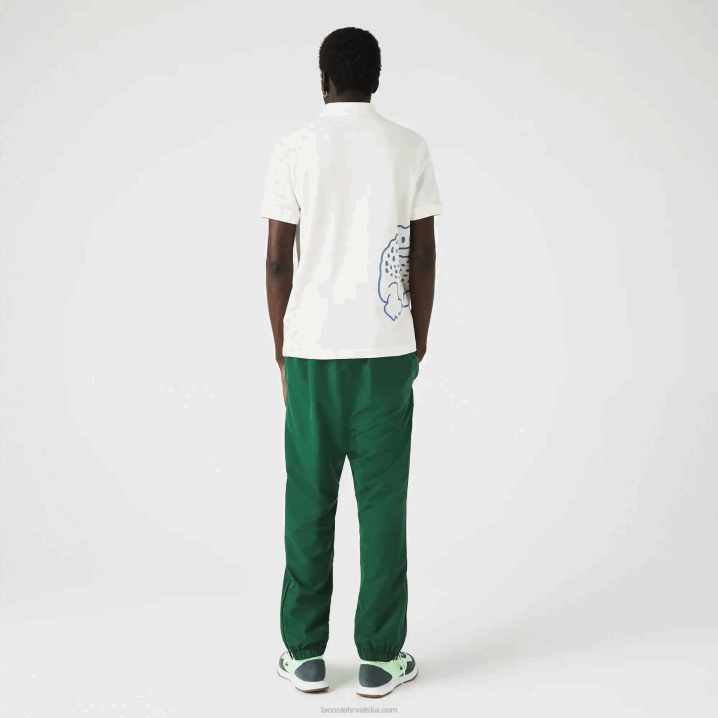 bijela 70v 6H4B649 muškarci Lacoste pamučni pique polo s krokodilskim uzorkom uobičajenog kroja