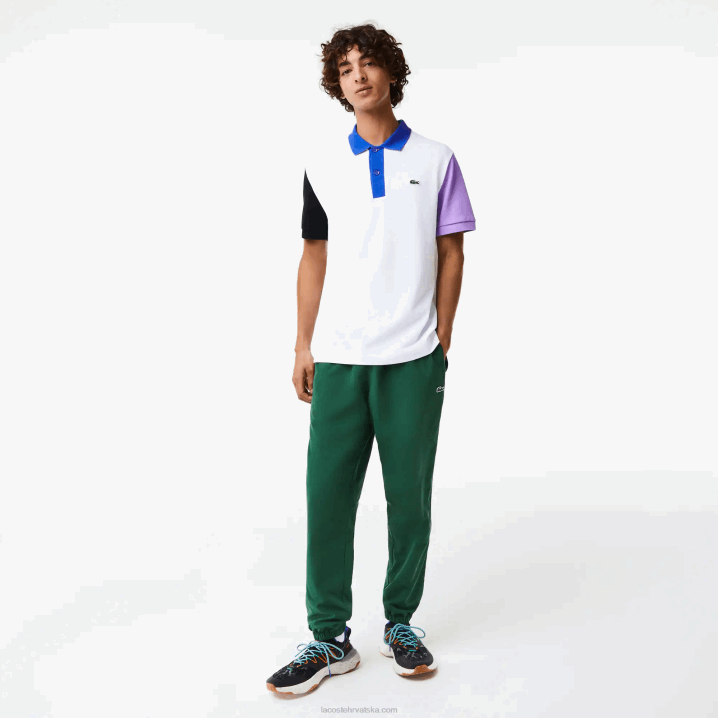 bijela crna ljubičasta plava luc 6H4B559 muškarci Lacoste regular fit colorblock cotton petit pique polo