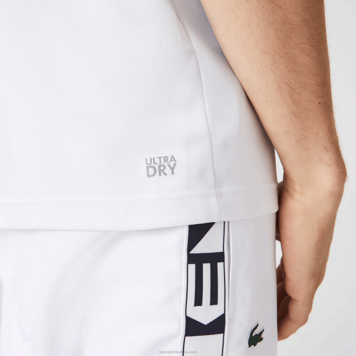 bijela tamnoplava 5god 6H4B556 muškarci Lacoste sport regular fit otporan na trčanje pique tenis polo