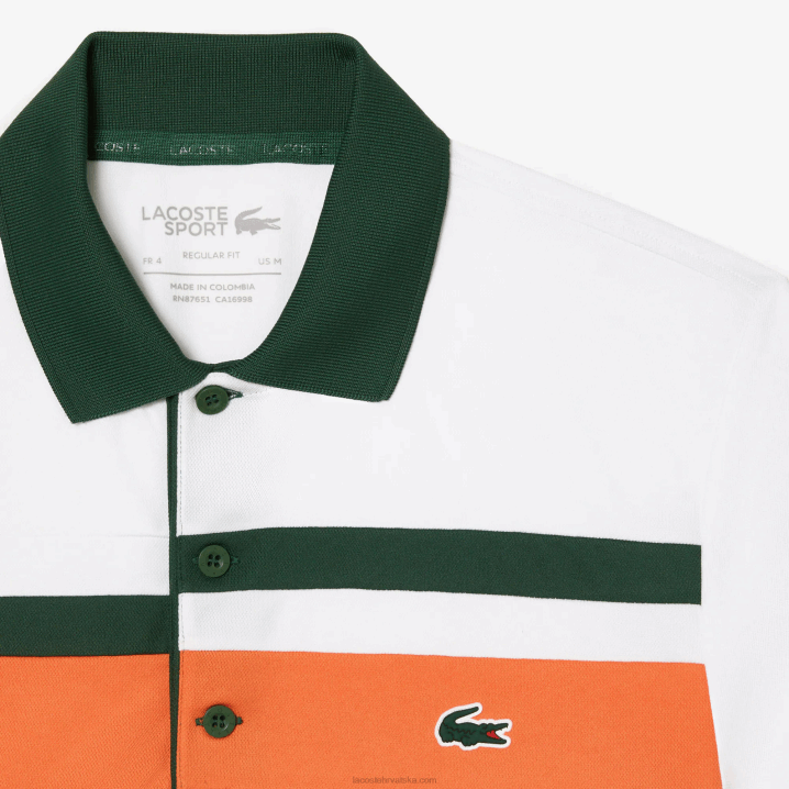 bijelo narančasto zelena t0i 6H4B239 muškarci Lacoste sport miami open edition stripe polo