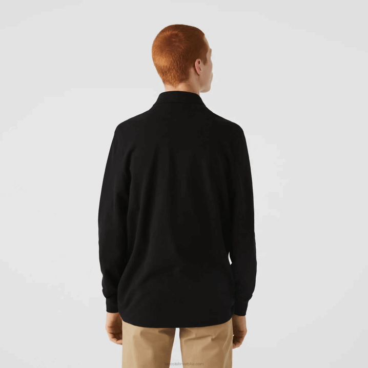 crna 031 6H4B667 muškarci Lacoste smart paris dugih rukava rastezljiva pamučna pique polo majica