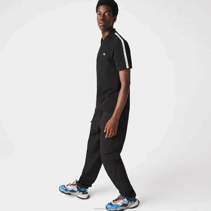 crna 031 6H4B816 muškarci Lacoste izuzetno lagana pamučna polo majica sa slovima