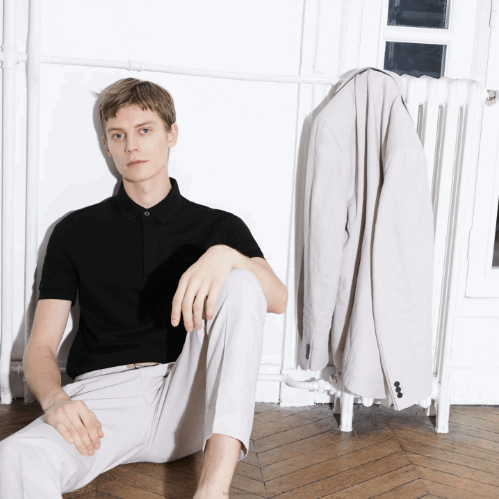 crna 031 6H4B81 muškarci Lacoste smart paris rastezljivi pamuk pique polo