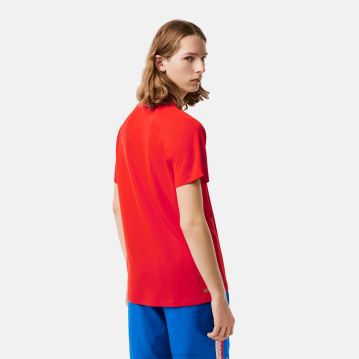 crvena s5h 6H4B163 muškarci Lacoste sportski prozračni interlock polo otporan na abraziju