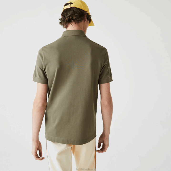 kaki zelena 316 6H4B926 muškarci Lacoste smart paris rastezljivi pamuk pique polo