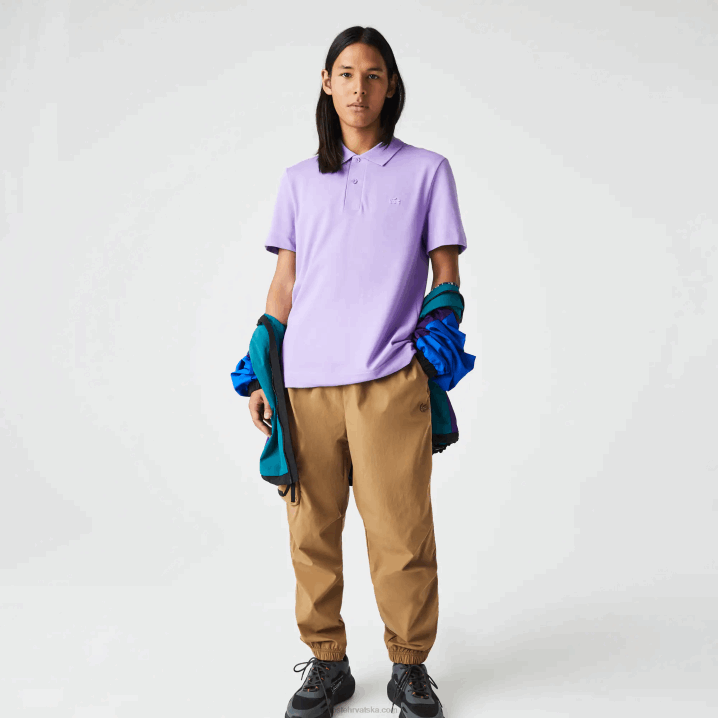 ljubičasta gfu 6H4B602 muškarci Lacoste aktivno kretanje prozračni pamuk pique polo