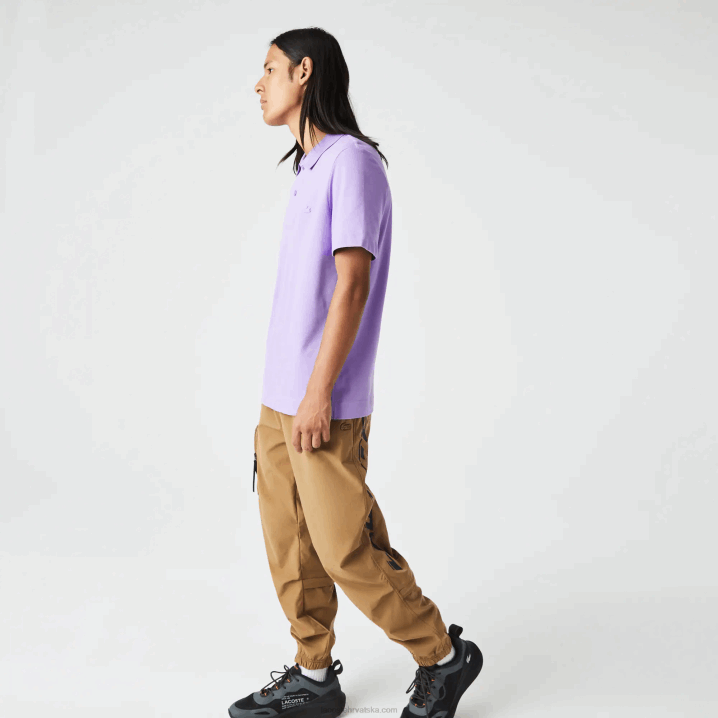 ljubičasta gfu 6H4B602 muškarci Lacoste aktivno kretanje prozračni pamuk pique polo