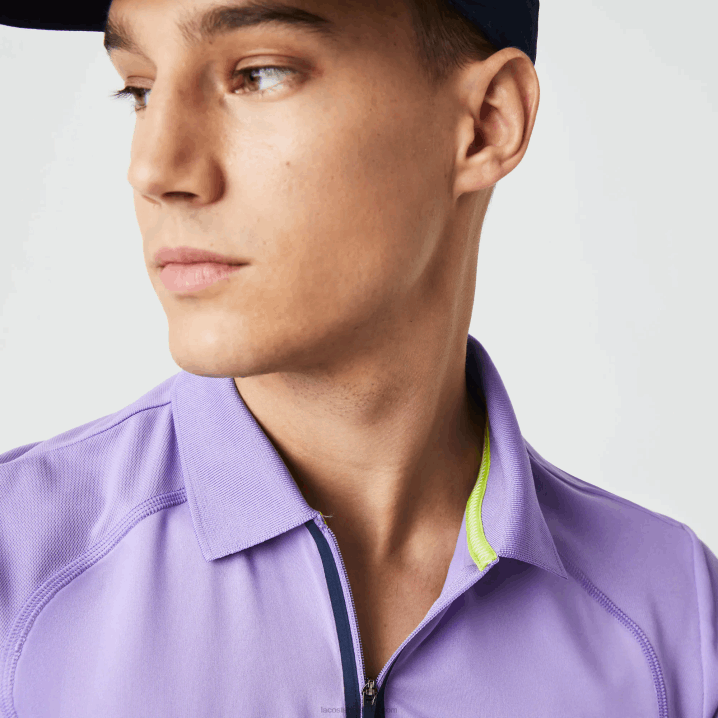 ljubičasta tamnoplava 6gp 6H4B869 muškarci Lacoste sportski termoregulirajući ultra-dry pique tenis polo