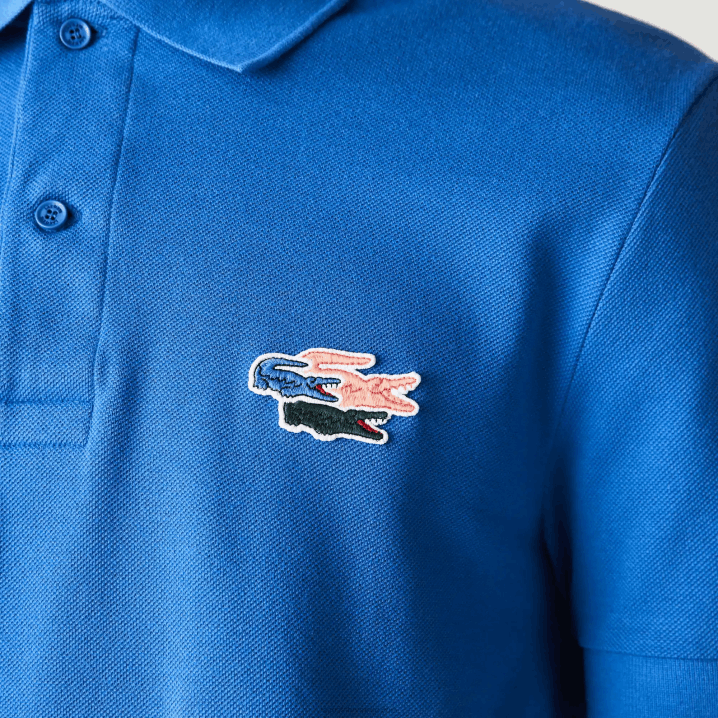 plavi qpt 6H4B844 muškarci Lacoste krokodilska polo majica uobičajenog kroja od organskog pamuka